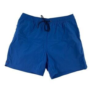 Rhone Mens Solid Blue Lined Athletic Swim Trunks Shorts XL